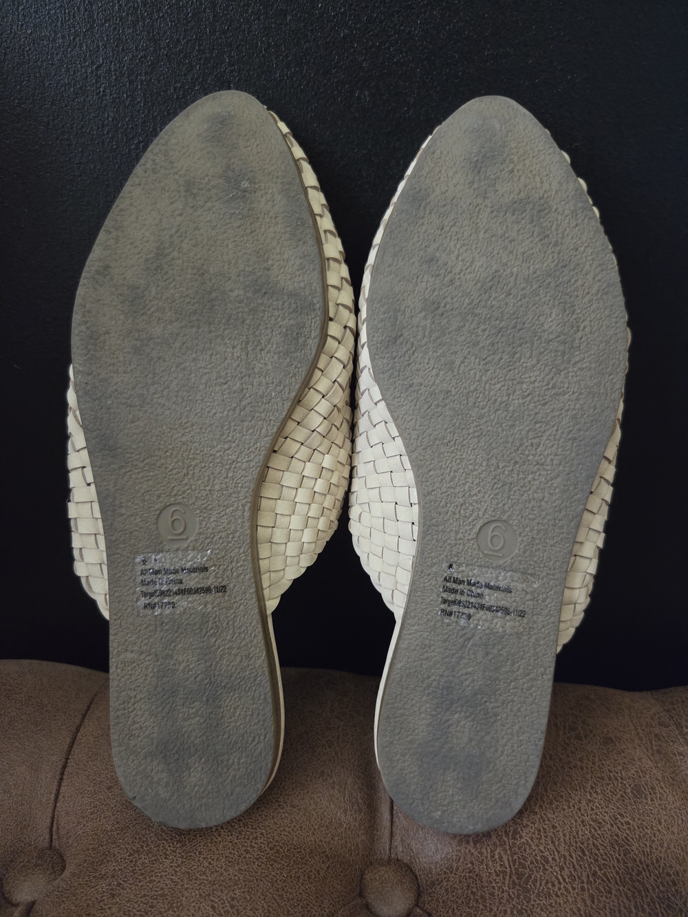 Women's Universal Thread Woven Pointed Slip-On Mules - Cream - Picture 6 of 7
